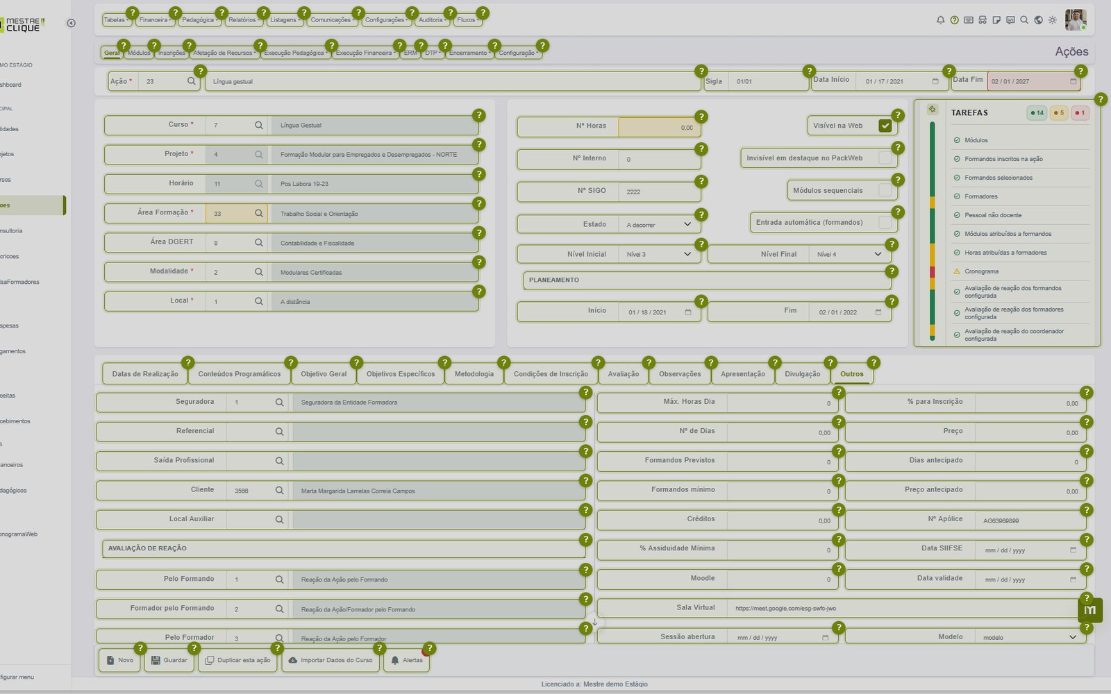 Pré-visualização 3 da nova versão da Plataforma Mestreclique